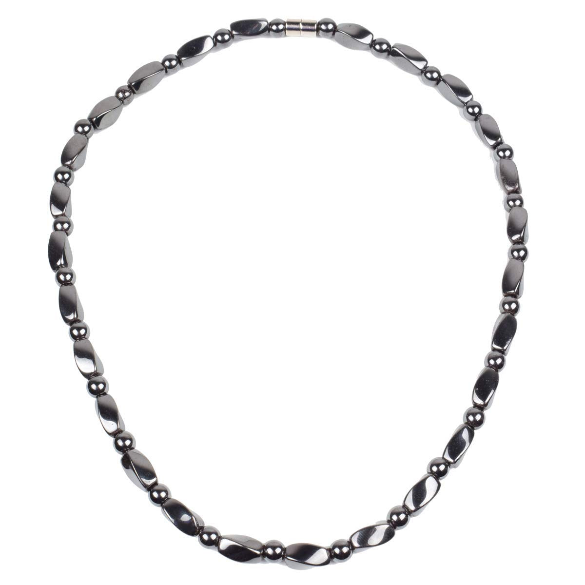 IRUMENG Magnetic Hematite Necklace for Men Women, Magnetic Stone Necklace to Soothe Neck Shoulder Discomfort, Reduce Fatigue Improve Daily Relaxation-19.6 inch (50cm)
