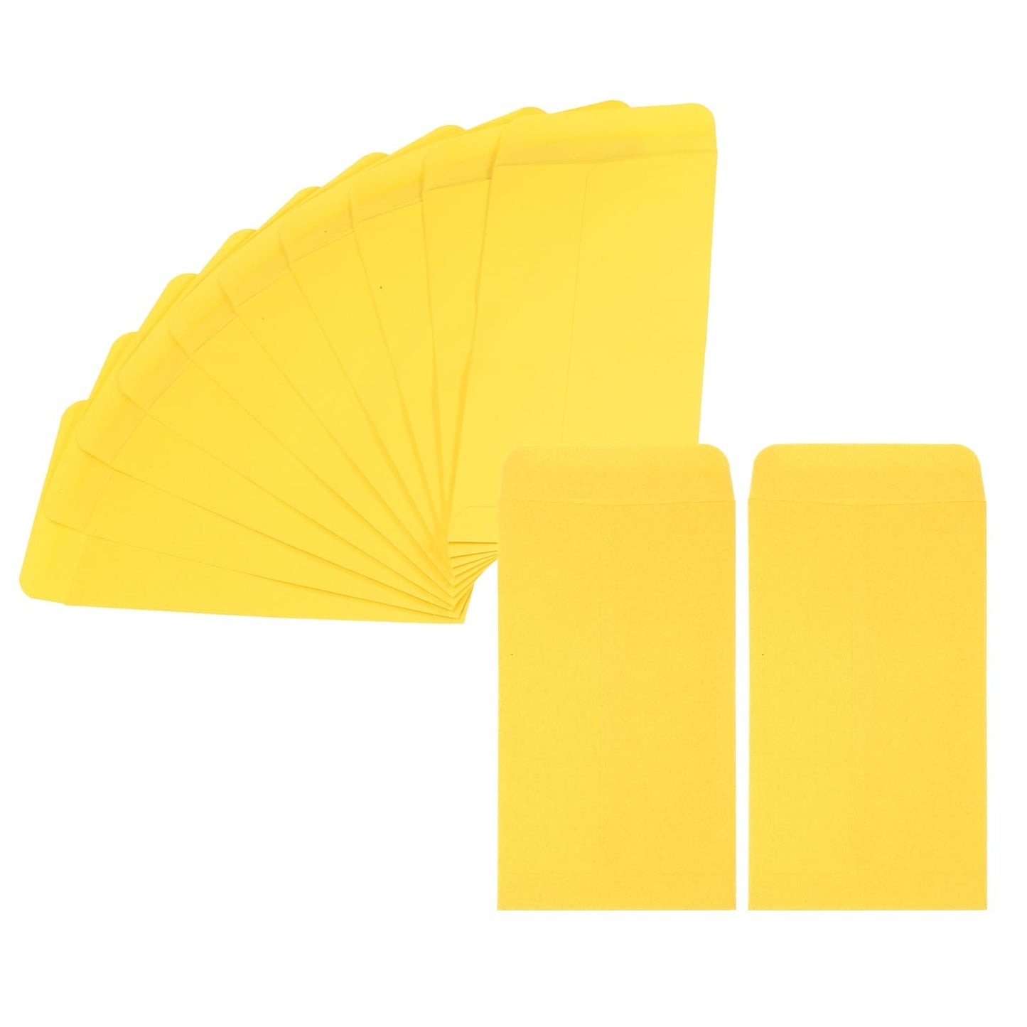 PATIKIL Money Envelope 6.5" x 3.5", 200Pcs Cash Envelopes Money Holder Bags Budgeting Saving Challenge Letter for Gift Coins Checks Tickets Jewelry Passport Card, Gold Yellow