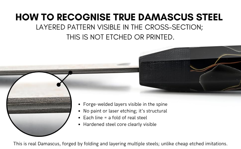 ANJIN-SAMA 8" Gyuto – Handmade Japanese CuMai Copper Damascus Chef Knife – Ultra Sharp Kitchen Chopping Knife.