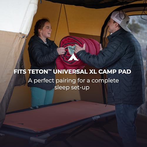 Teton Outfitter Camping Cot, Heavy-Duty Oversized Folding Cot for Adults, Comfortable Elevated Sleeping Bed, Easy Setup, Universal