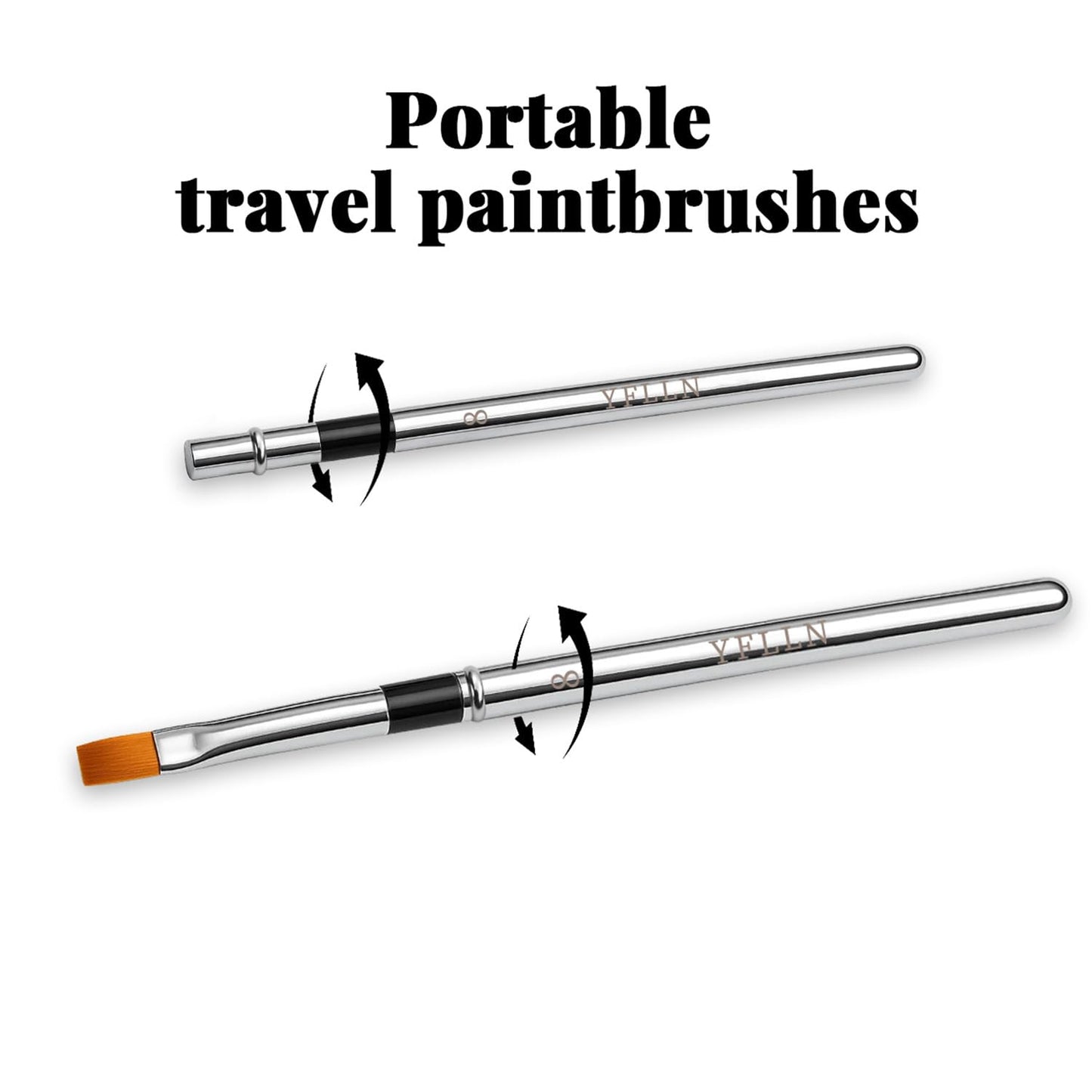 Travel Watercolor Brushes, 3pcs Watercolor Travel Brushes with Leather Pouch - Fine Point Rounds Dagger Flat for Watercolor Gouache Ink Painting