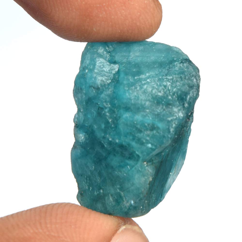 GEMHUB Rare Raw Blue Aquamarine Chunk 27.00 Ct Certified Natural Raw Blue Aquamarine Healing Crystal for Jewelry DT-329