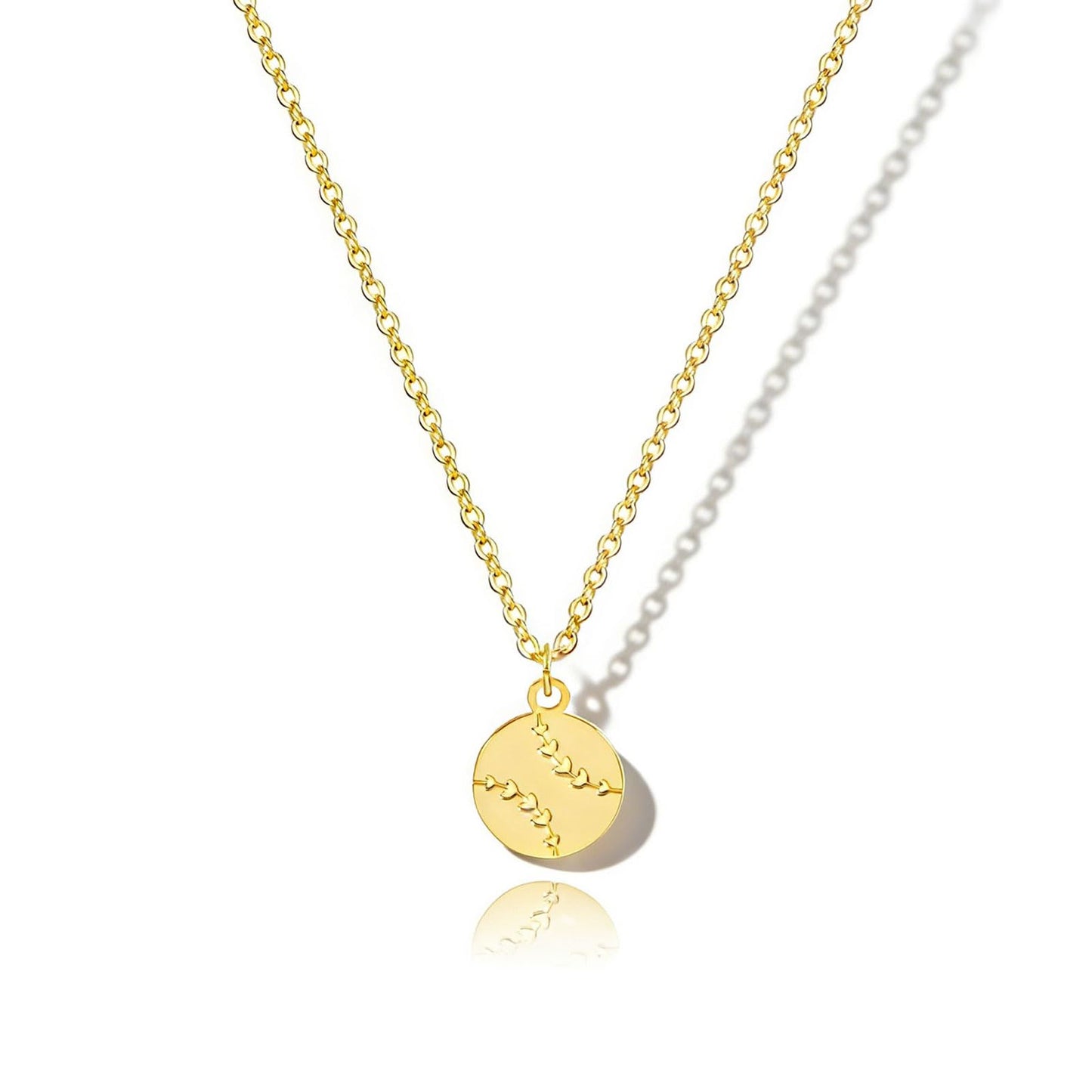 VRIUA Baseball Necklace – 14K Gold Plated Dainty Baseball Necklaces Minimalistic Trendy Necklaces for Women Jewelry