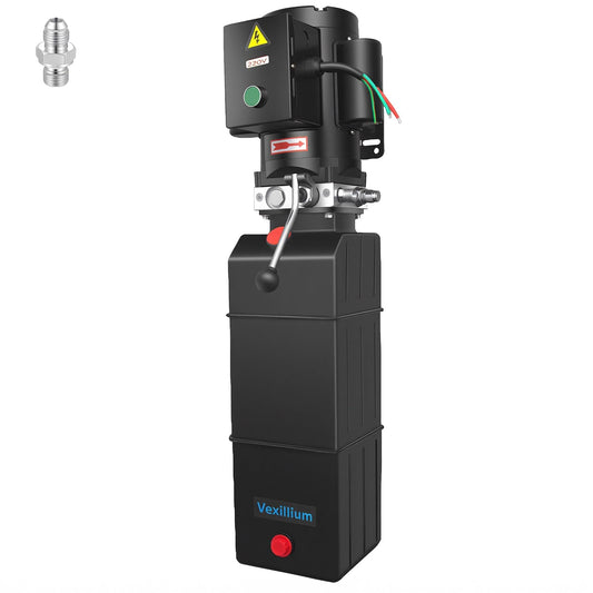 Vexillium Hydraulic Power Unit for Car Lift, 220V Automotive Lift Hydraulic Pump,15 Quarts Plastic Reservoir Car Lift Pump,Single-Acting Pump for Single-Post, Double-Post and Four-Post Lifts