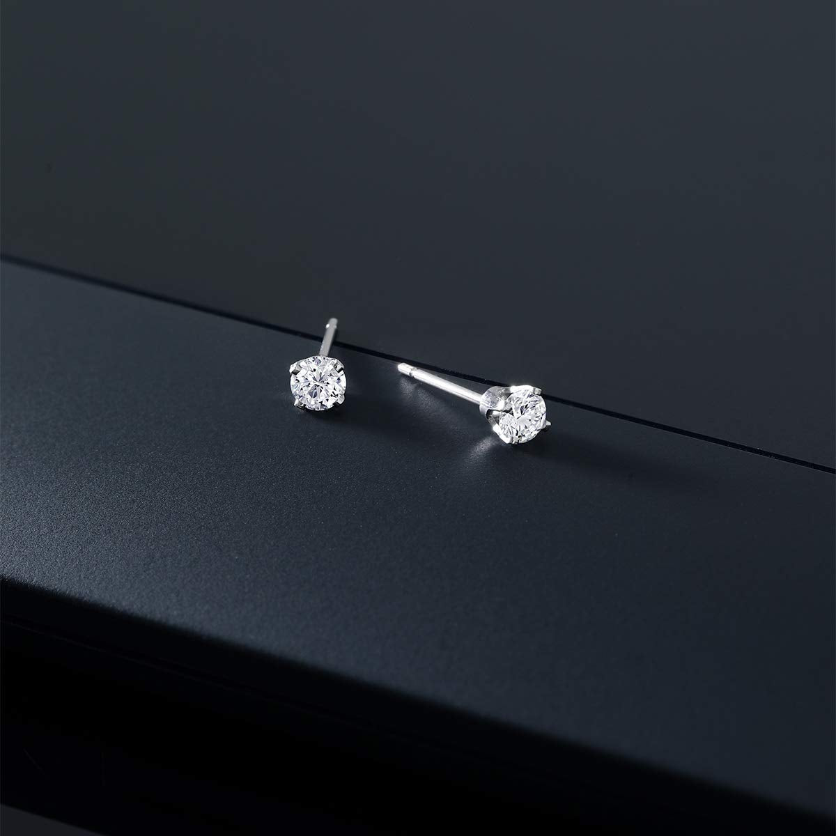 Gem Stone King 0.20 to 6 Cttw 14K Gold Lab Grown Diamond Stud Earrings | Gold Earrings For Women Men | E-F Color | VS1-VS2 Clarity | White Gold | 0.20 Carats - Not IGI Certified