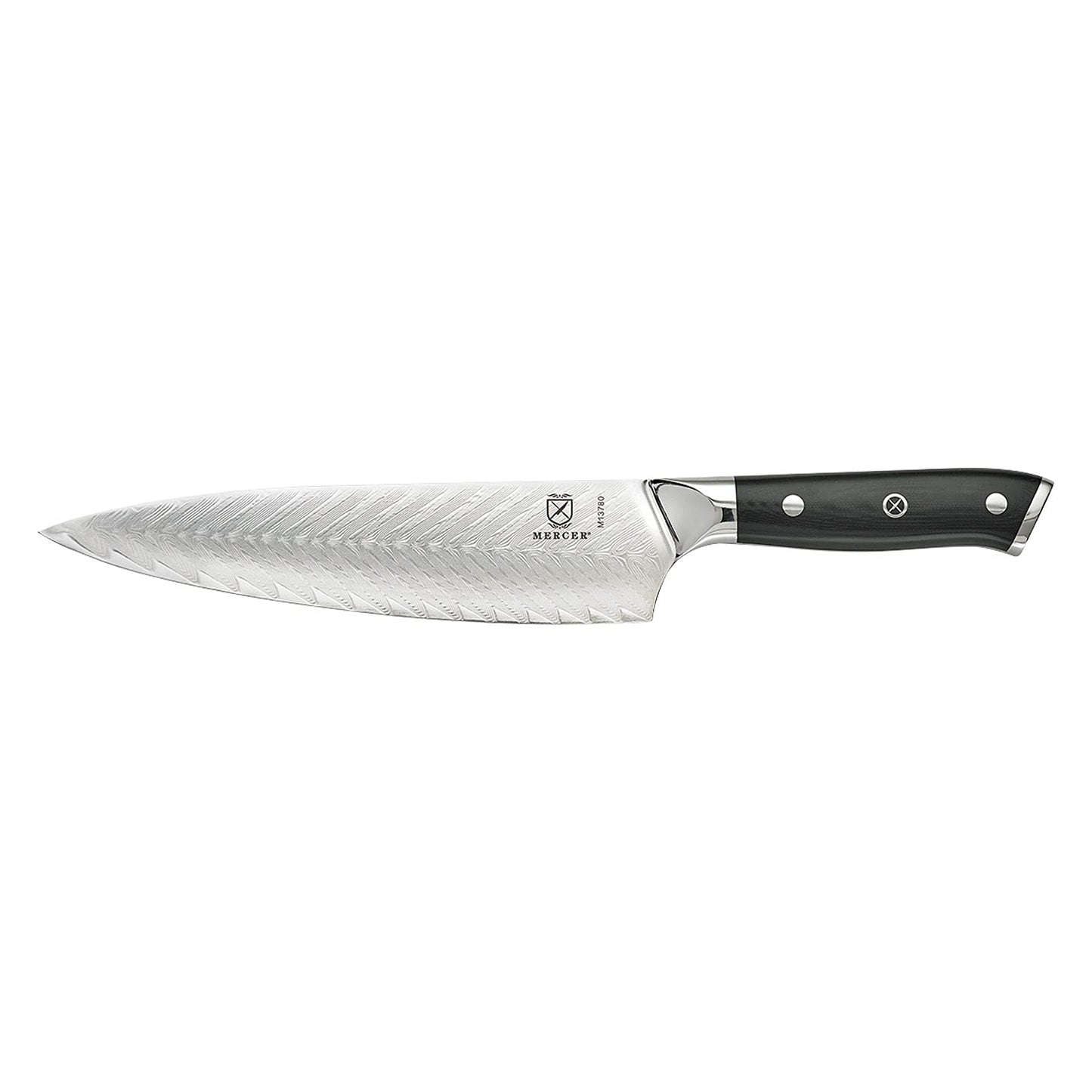 Mercer Culinary M13780 Premium Grade Super Steel, 8-Inch Chef's Knife w/Leaf Pattern Blade, G10 Handle