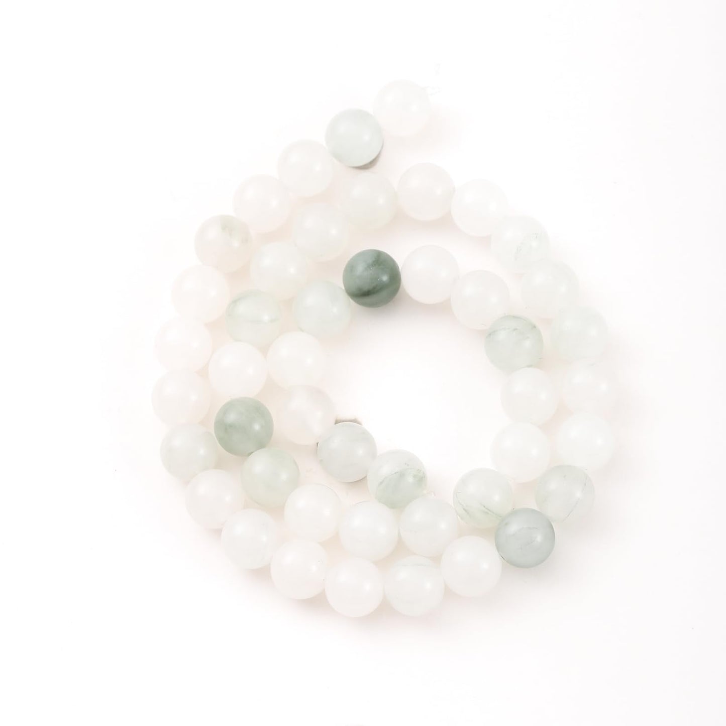 8mm 45pcs DIY Natural White Jade Stone Beads Round Healing Crystal Gemstone Loose Beads for Jewelry Making Handmade Bracelet Necklace