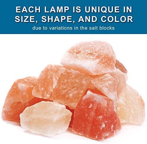 Kirit Gemstones Himalayan Rock Salt Lamp with Wooden Base Crystal Himalayan Salt Lamp Original for Positive Energy Household Bedroom Hall Table