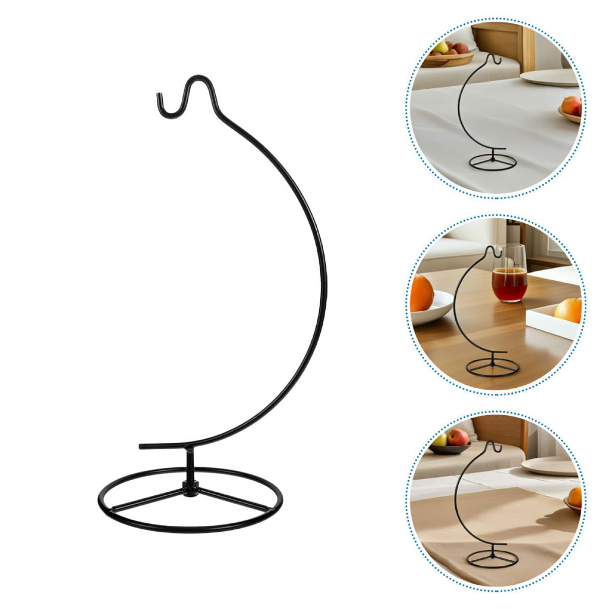 OKUMEYR 2pcs Moon Shaped Iron Hanging Stand Flower Pot Bracket Wire Hook for Air Plant Terrarium Glass Globe Ornament Display Holder Home Decoration