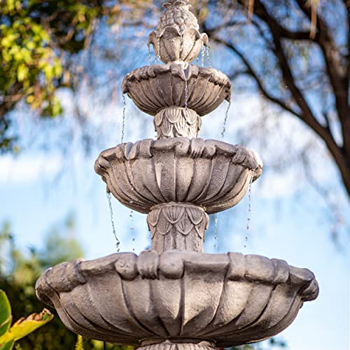 XBrand 58.3" 3-Tier Outdoor Freestanding Water Fountain - Classic Leaf Design