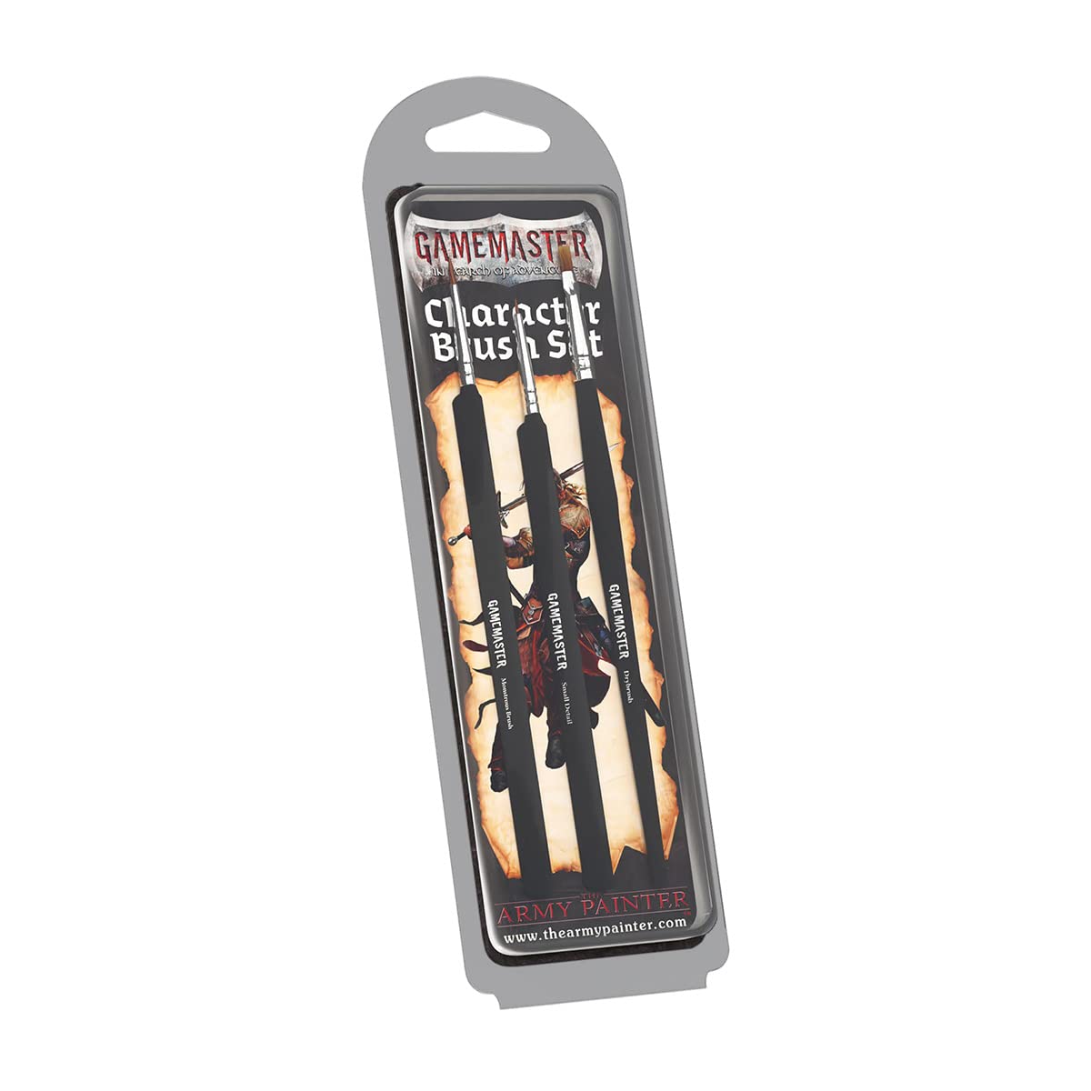 The Army Painter Gamemaster Character Brush Set - Precise Detail Brush Set Include 1 Small Detail Brush, 1 Monstrous Brush, 1 Drybrush Fine Detail Paint Brush, Small Paint Brush for Miniature Painting