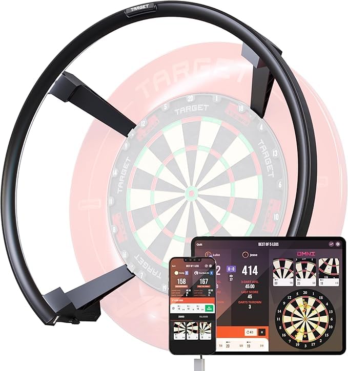 Target Darts Omni Dartboard Auto Scoring Ring with LED Lights | Dart Board Score Camera, Magnetic Dartboards Light System, Surround Ring Lighting, Record Dart Scores