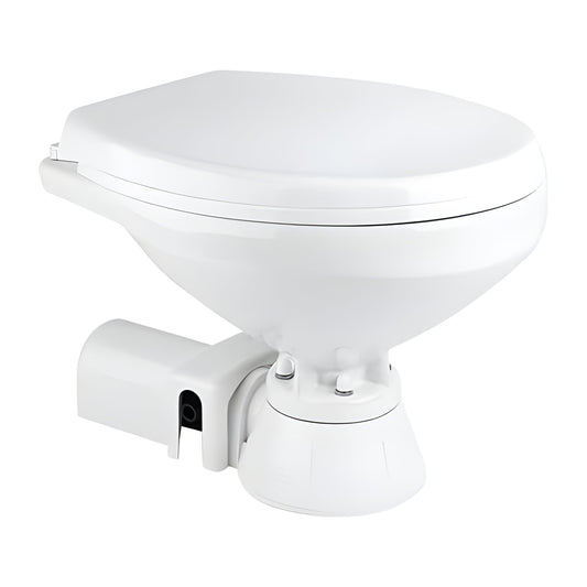 SEAFLO 12V Electric Flush Marine Toilet – Large Size Marine Head – Corrosion Resistant Construction – Built-In Backflow Preventer – Stainless Steel Shaft – Permanent Magnet Motor - 4 Year Warranty!