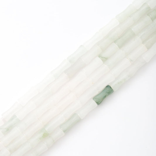 5x12mm Natural White Jasper Stone Bamboo Shape Gem Healing Energy Loose Spacer Beads for DIY Necklace Bracelet Earring