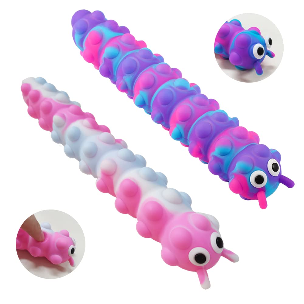 Langmeil Suction Pop Fidget Toy, Relax and Pressure Relief Toys, 3D Squeeze Anti-Pressure Popper Sensory Toys for Kids and Adults(Purple & Pink)