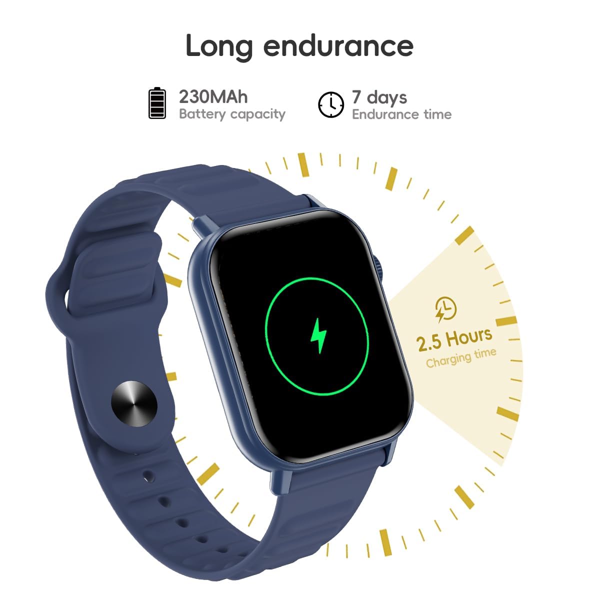 QTLLBT Smart Watch Sports Pedometer, Fitness Tracker Bluetooth Call Heart Rate Blood Oxygen Sleep Monitor,100 Sports Modes Waterproof for iOS Android Men's Women's Smart Watch (Blue)