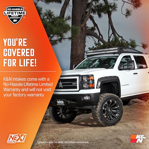K&N NextGen Cold Air Intake System: High-Flow Cotton Filter: Compatible with 2014-2020 CADILLAC/CHEVRLOET/GMC Escalade; Silverado 1500; Suburban; Tahoe; Sierra 1500; Yukon; Yukon XL; 50-3082