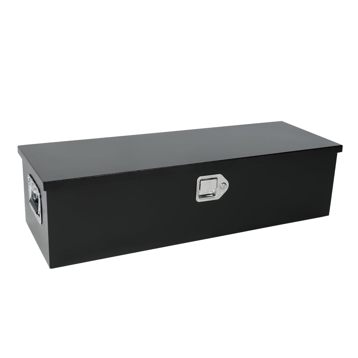 Black Steel Pick Up Truck Tool Box,Waterproof Toolbox Storage for Truck, Van, Trailer,Heavy Duty Waterproof Black Chest Toolbox,39 x 13 x 10 Inch Storage Box with T-Handle Latch and Keys