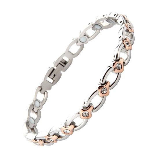 38 Magnetic Bracelet for Women, Titanium Germanium Bracelet, Silver Rose Gold Adjustable Women’s Jewelry Gift with Sizing Tool