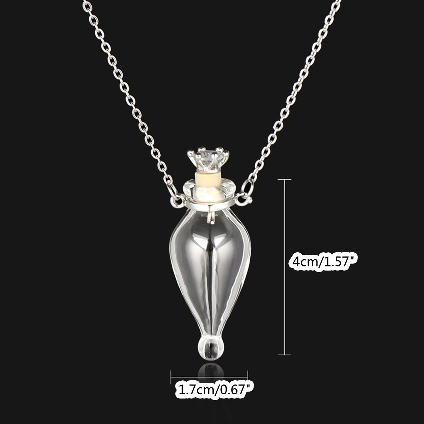 Essential Oil Diffuser Perfumes Bottle Pendant Necklace Jewelry Clear Tear Drop Vial Essential Oil Pendant Necklace Bottle Necklaces for Women
