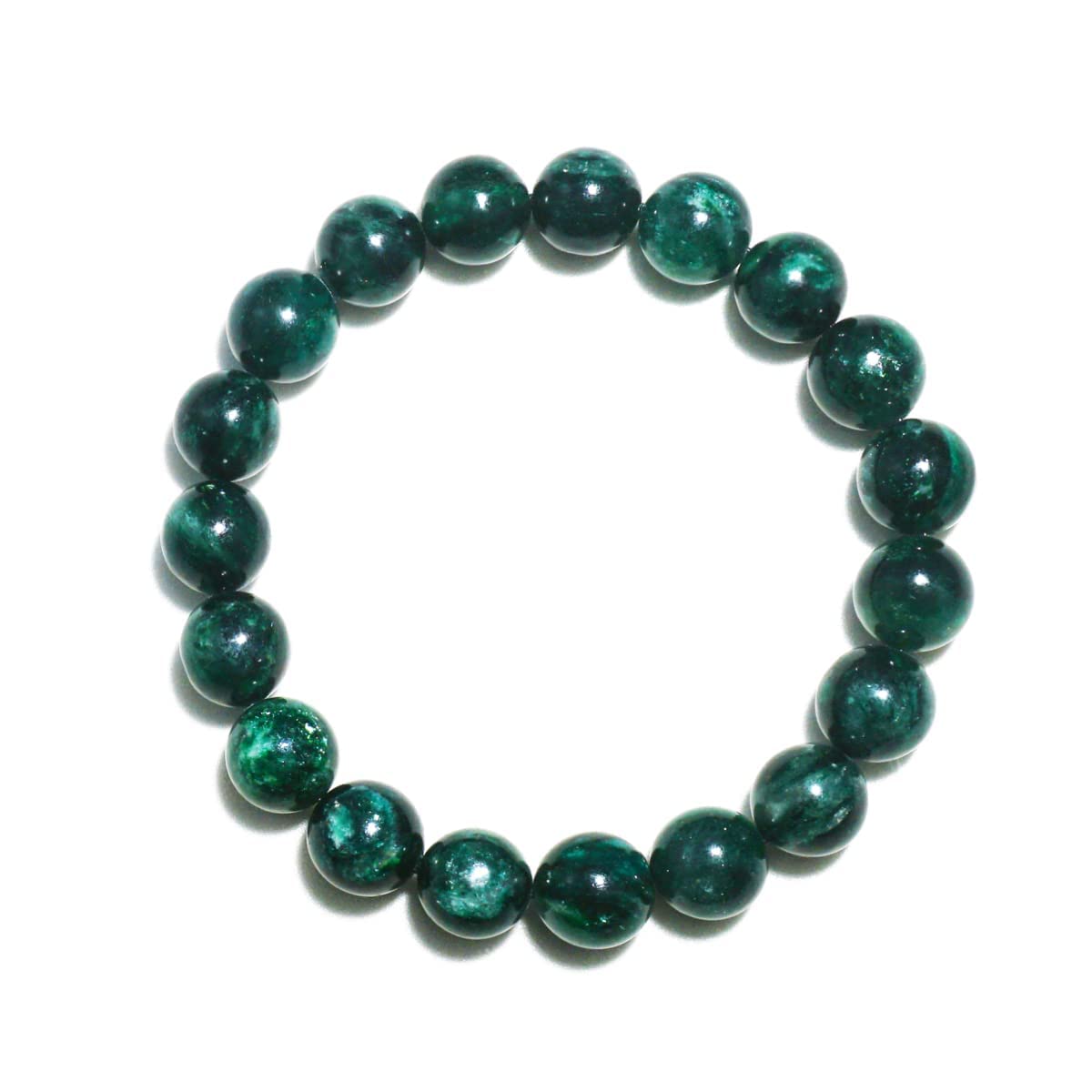 TaHLga 10MM Emerald Bracelet for Unisex | Fits for about 7.5" Wrist | Birthstone of May | Heart Chakra Green Crysta| Spritual Healing Valentines Gift for Friends and Familys on any Festival