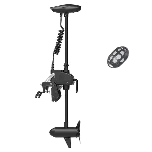 AQUOS Haswing CaymanT 12V 55LB 39 in. Shaft Transom Electric Trolling Motor – Includes Wireless Remote for Fishing Boats in Saltwater & Freshwater