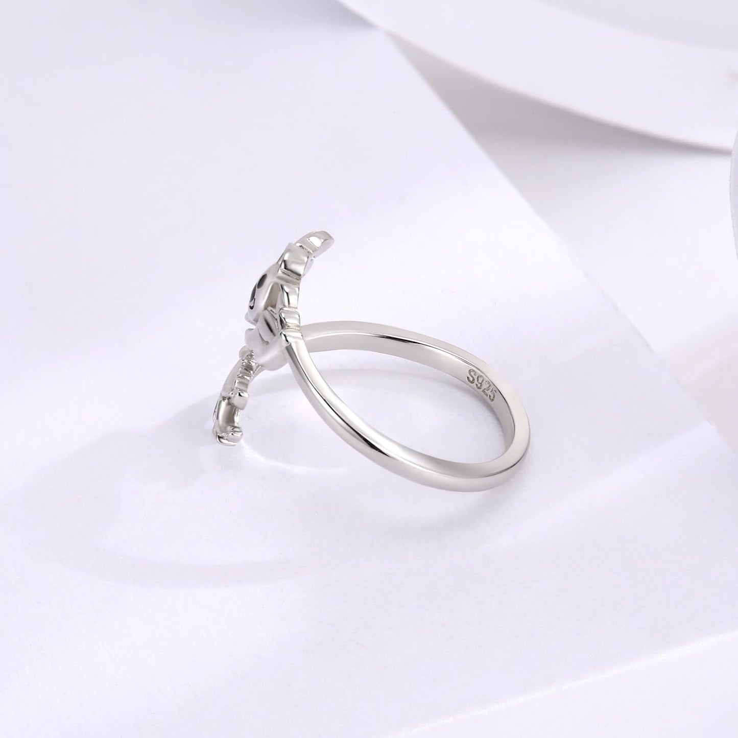 Zepmais 925 Sterling Silver Animal Ring - Adjustable Open Owl Axolotl Rings with Heart Cubic Zirconia Opal Cute Animals Jewelry Gifts for Women (Koala)