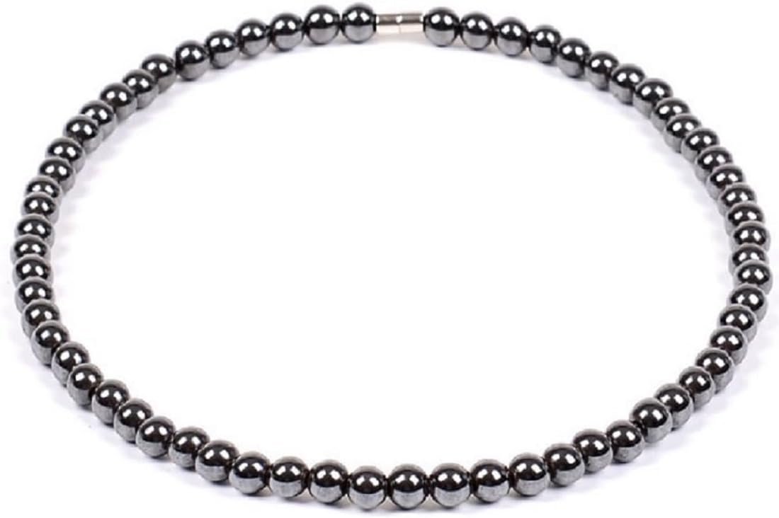 Drkao Magnetic Therapy Hematite Necklace, Hematite Magnet, Pain Relief, Support The Immune System, Magnet Necklace, Relieve Stress and Frustration, Health Gifts for Family Mom Presents