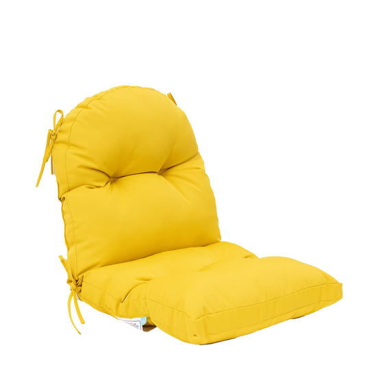 QILLOWAY Tufted Outdoor Chair Cushions, Waterproof Patio Seat Back Pads, Weather Resistant Non Slip Replacement Cushions for Outdoor Furniture Wicker Lounge Chairs,Yellow