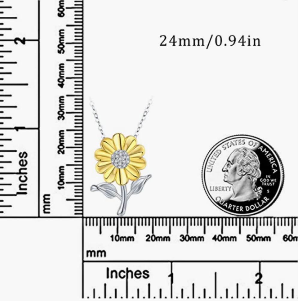 CCJM Sunflower Necklace for Women,Mothers Day Anniversary Birthday Christmas Gifts,You Are My Sunshine Sunflower Necklace Gift for Mom Wife Girlfriend Daughter Sister Granddaughter
