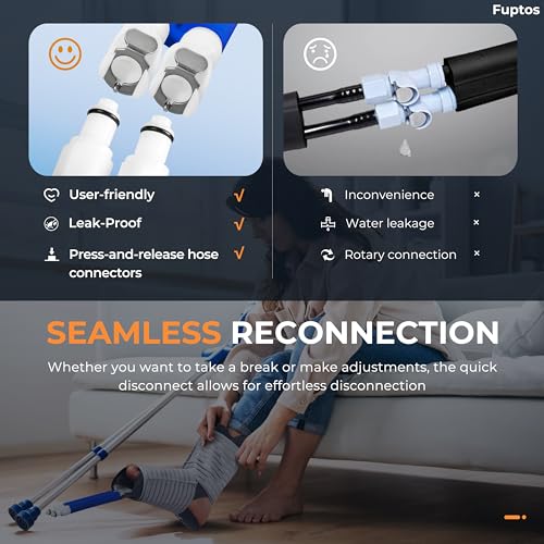 Fuptos Cold Therapy Machine for Knee & Shoulder, Pain Relief, Post-Surgery Recovery, Cryotherapy for Muscle Recovery, Sports Injuries, Digital Timer, Quiet Pump, Universal Ice Pad