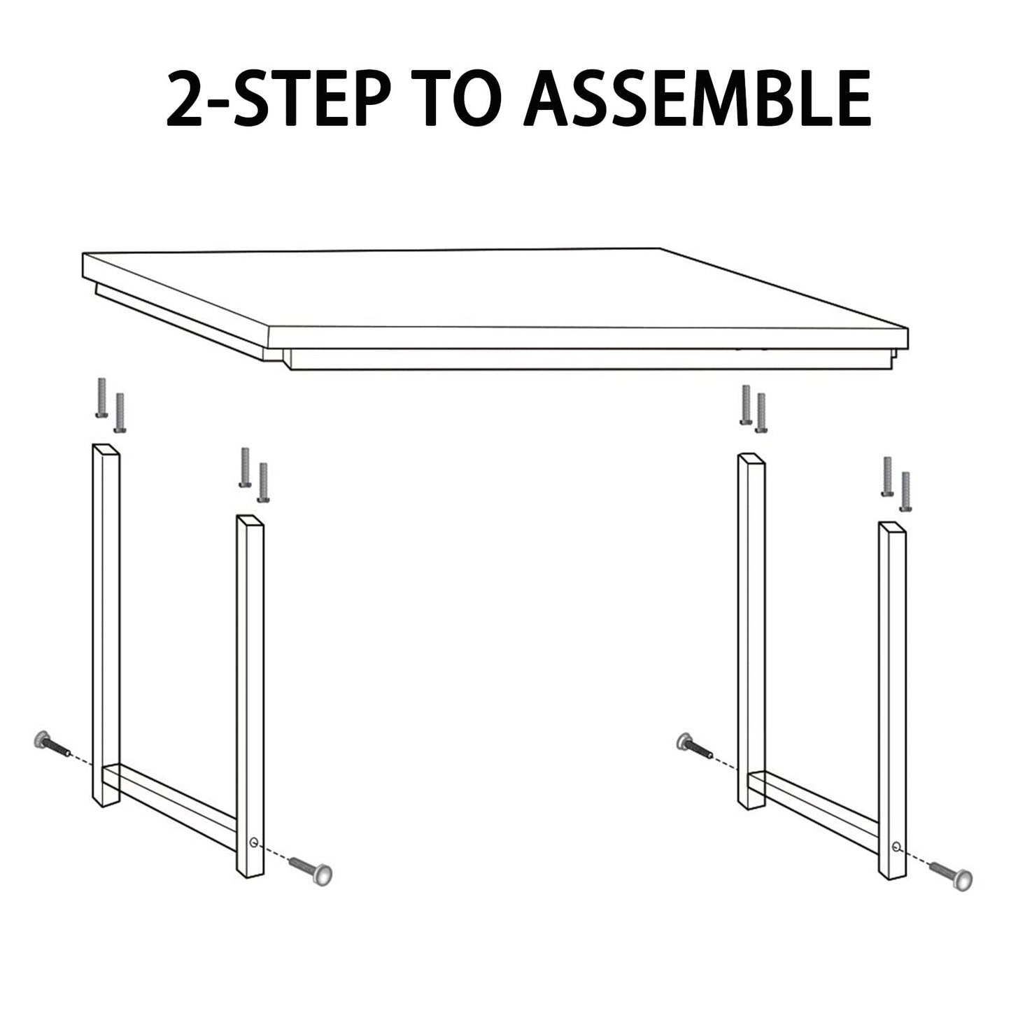 NSdirectModern Computer Desk 63 inch Large Office Desk Writing Study Table for Home Office Desk Workstation Wide Metal Sturdy Frame Thicker Steel Legs, Black.
