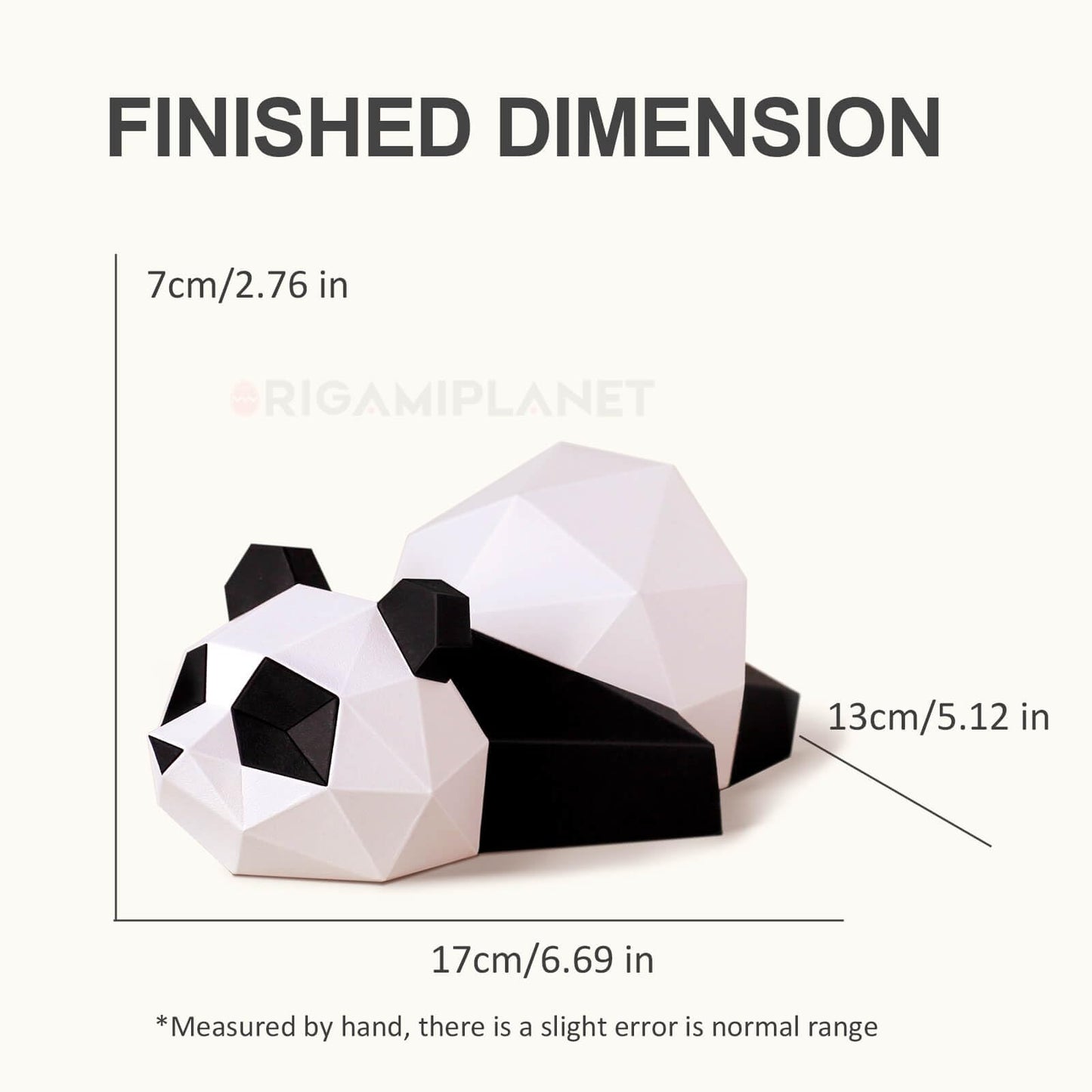 ORIGAMIPLANET 3D Panda Papa Origami Paper Craft Kit, Fun DIY Pre-Cut 3D Paper Art Model for Teens & Adults, Easy Handmade Animal Figurine Sculpture Gift Set for Bookshelf Decoration