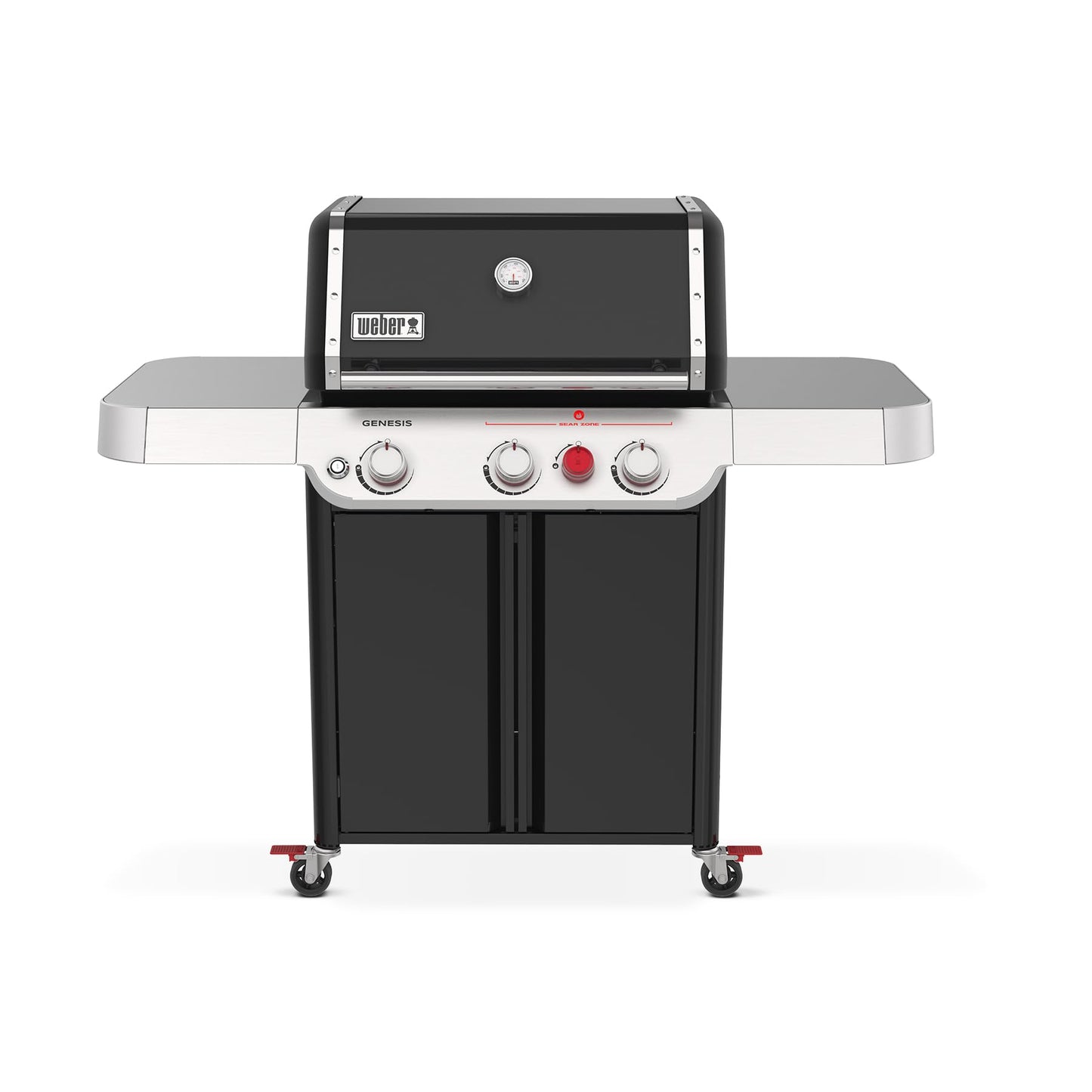 Weber Genesis E-325 Liquid Propane Gas Grill for Outdoor Cooking, 3 Burners, Black – Porcelain-Enameled, Cast-Iron Grates, PureBlu Burners & Sear Zone