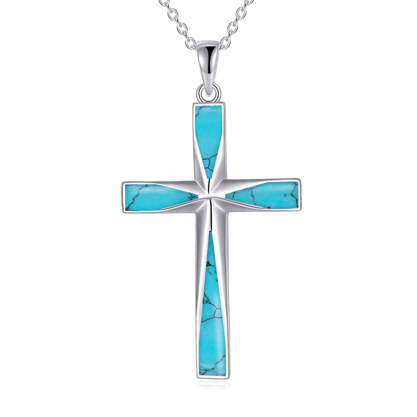 ONEFINITY Religious Cross Pendant Necklace Sterling Silver Origami Cross Pendant Gifts for Women Men Jewelry