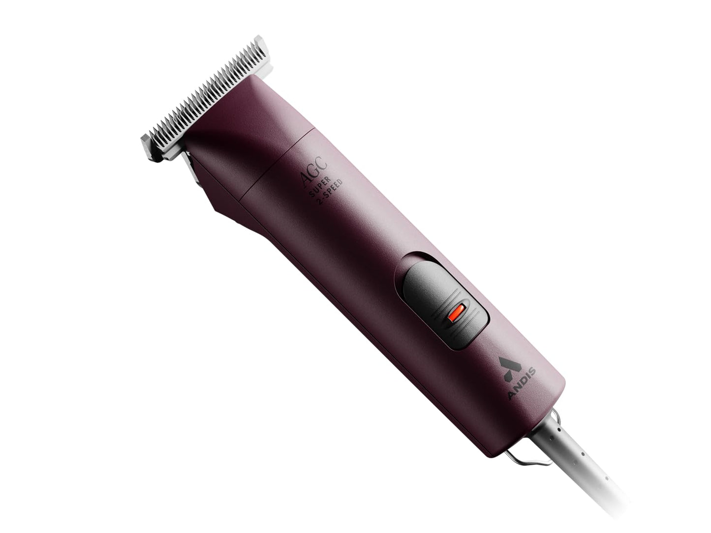 Andis 23330 Professional AGC Super 2-Speed Horse Clipper with Detachable Blade - Cool & Quiet Running Design - Includes Ultra Edge Size T-84 Blade for Complete Horse Grooming - Burgundy