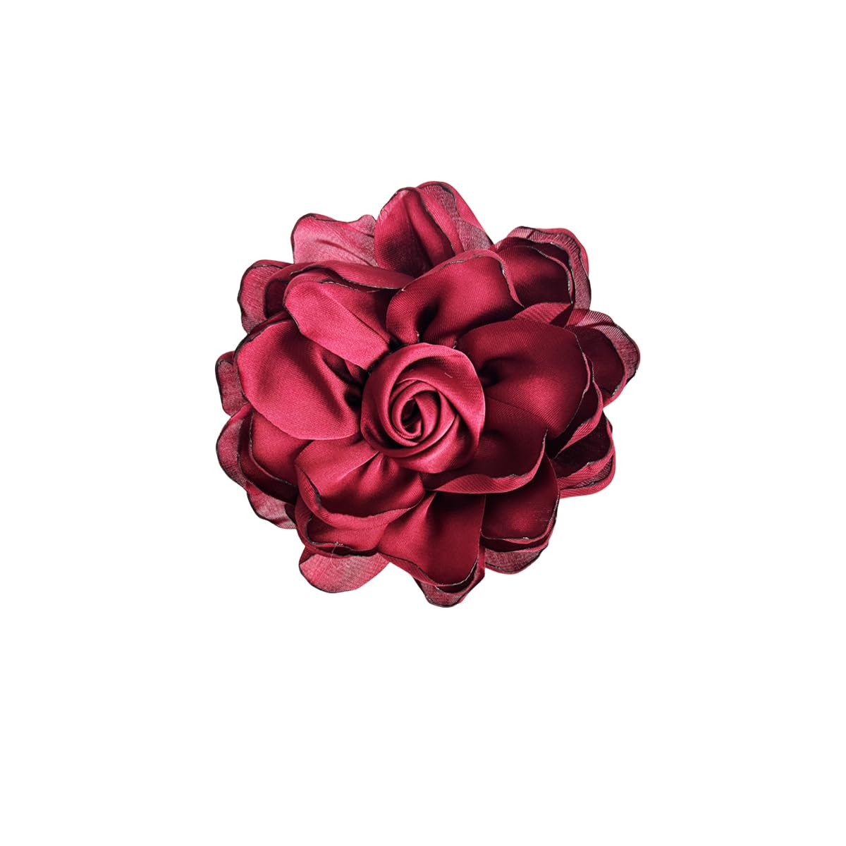 Elegant Large Cloth Flower Brooches Big Camellia Flower Pin for Women Dainty Cloth Fabric Rose Brooches Dress Skirt Scarf Hat Pins Clothing Decoration Accessories (Red A)