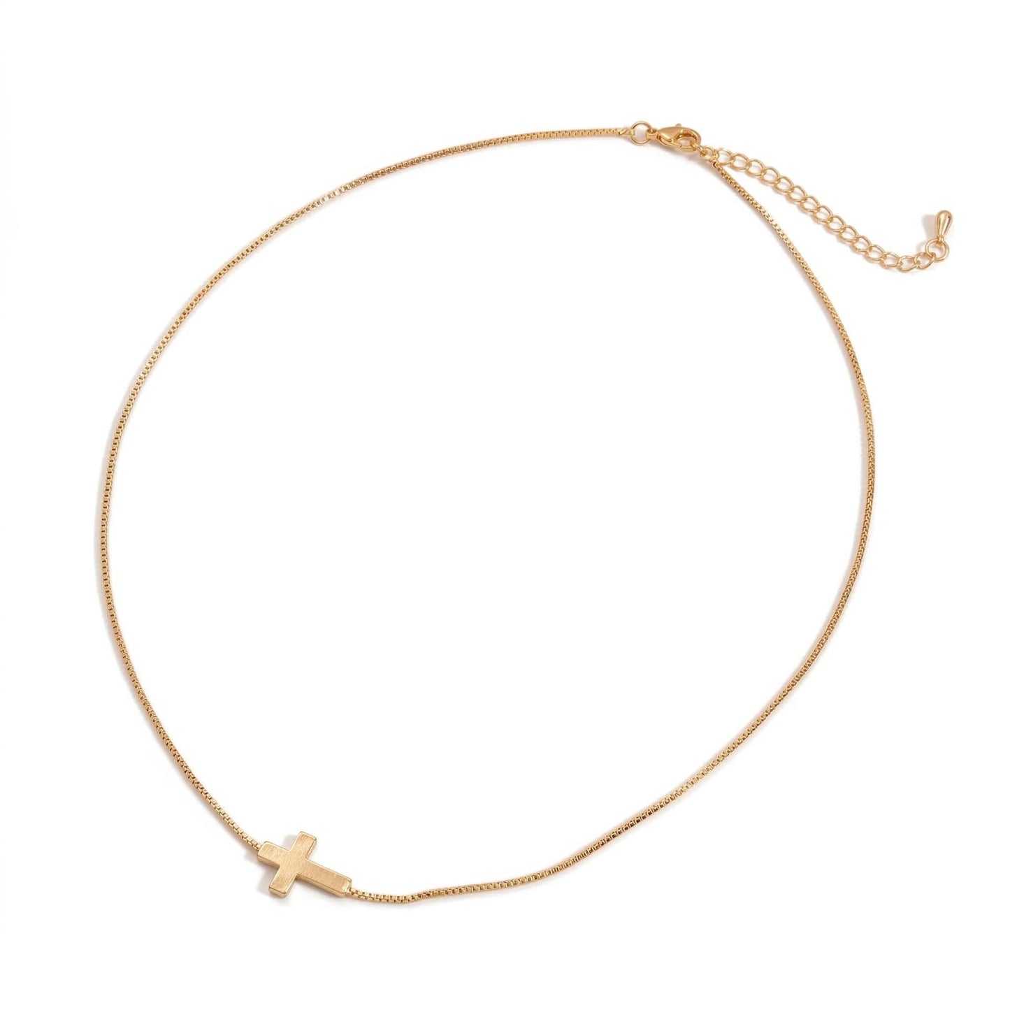 ANDKISS Cross Necklace for Women Gold Plated Cross Choker Necklace Dainty Gold Necklaces for Women Trendy Small Charm Necklaces Simple Cute Choker Jewery Gift