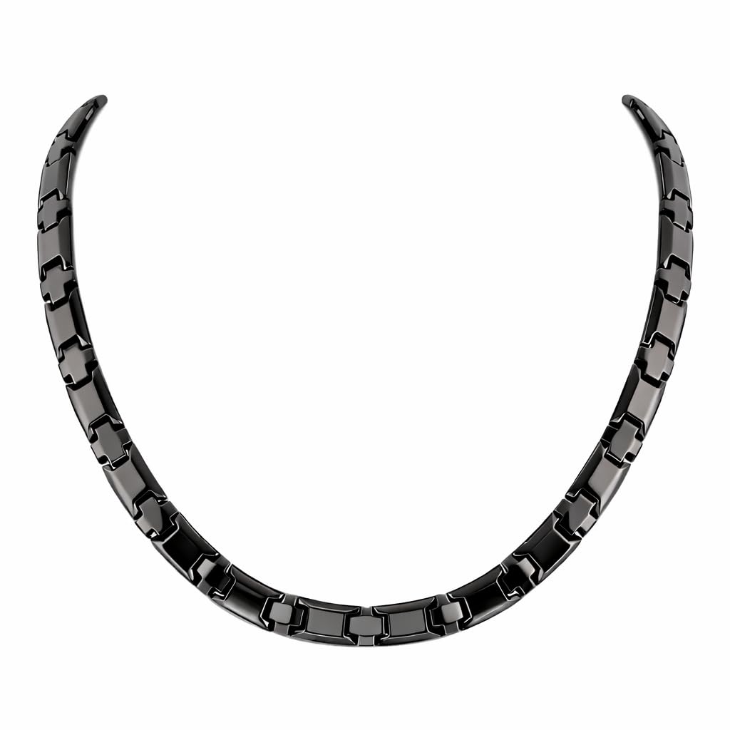 38® Titanium Magnetic Field for Pain Cross Necklace for Men Large Width Germanium Field Therapy Father's Day Christmas Gift (20(in), Black)