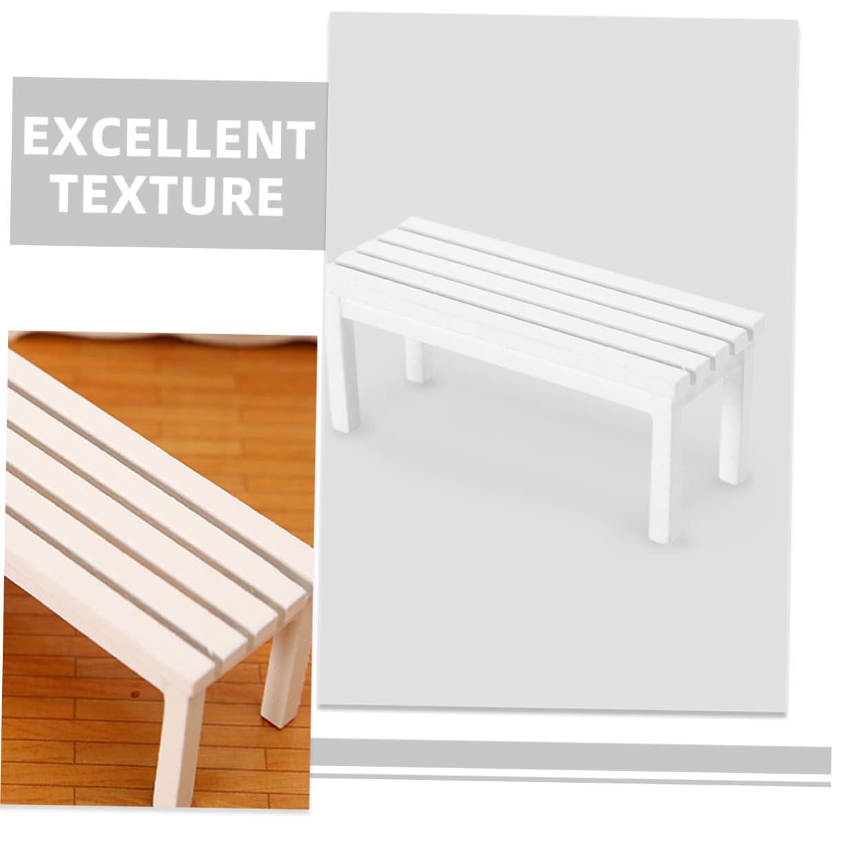 ibasenice 2 Pcs Miniature Wooden Park Bench Set Dollhouse Furniture for Fairy Garden Photo Prop 3.54X1.45X1.41In Unpainted Mini Bench Ornament