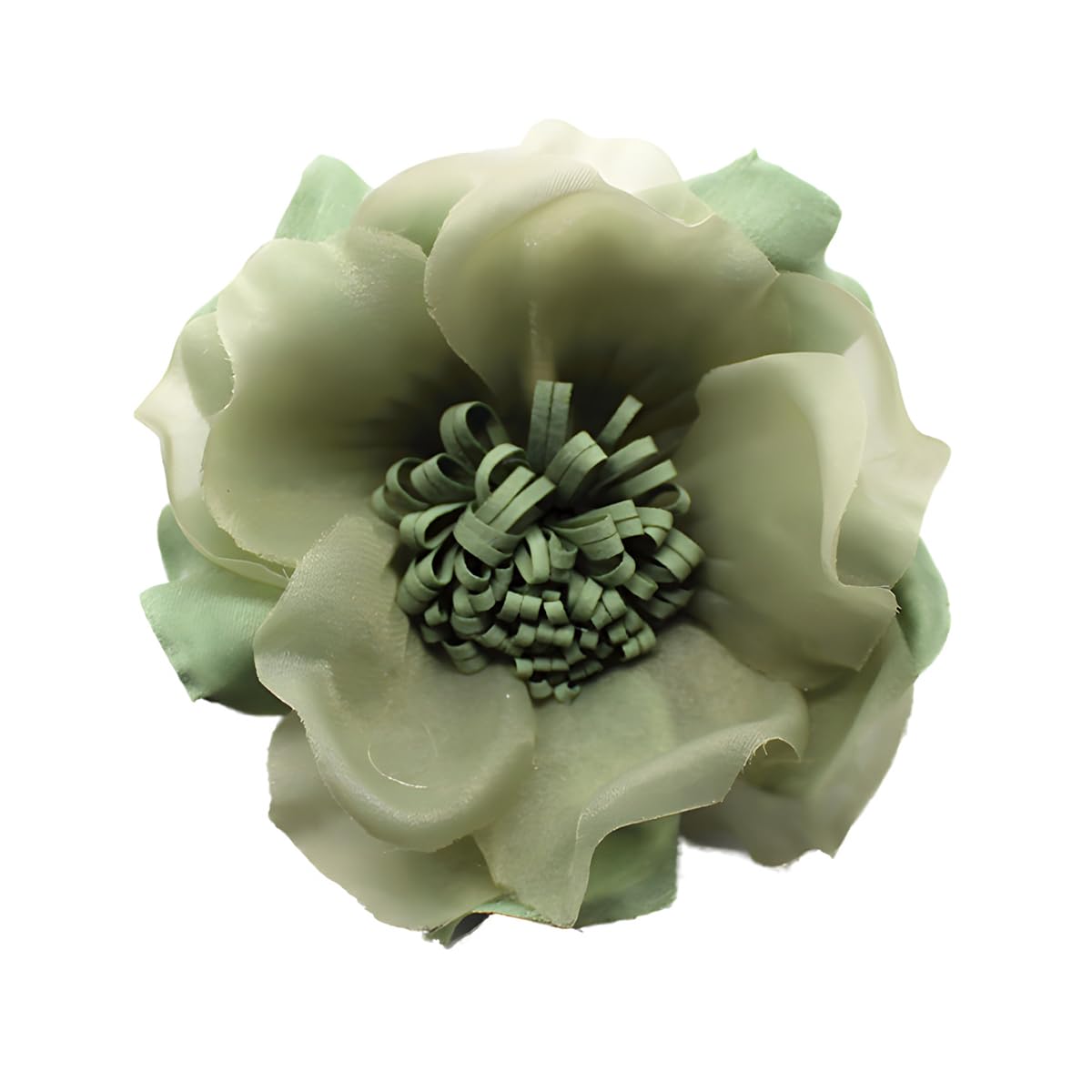 Elegant Large Cloth Flower Brooches Big Camellia Flower Brooch Pin for Women Dainty Cloth Fabric Rose Brooches Dress Skirt Scarf Hat Pins Clothing Decoration Accessories (Green brooch)
