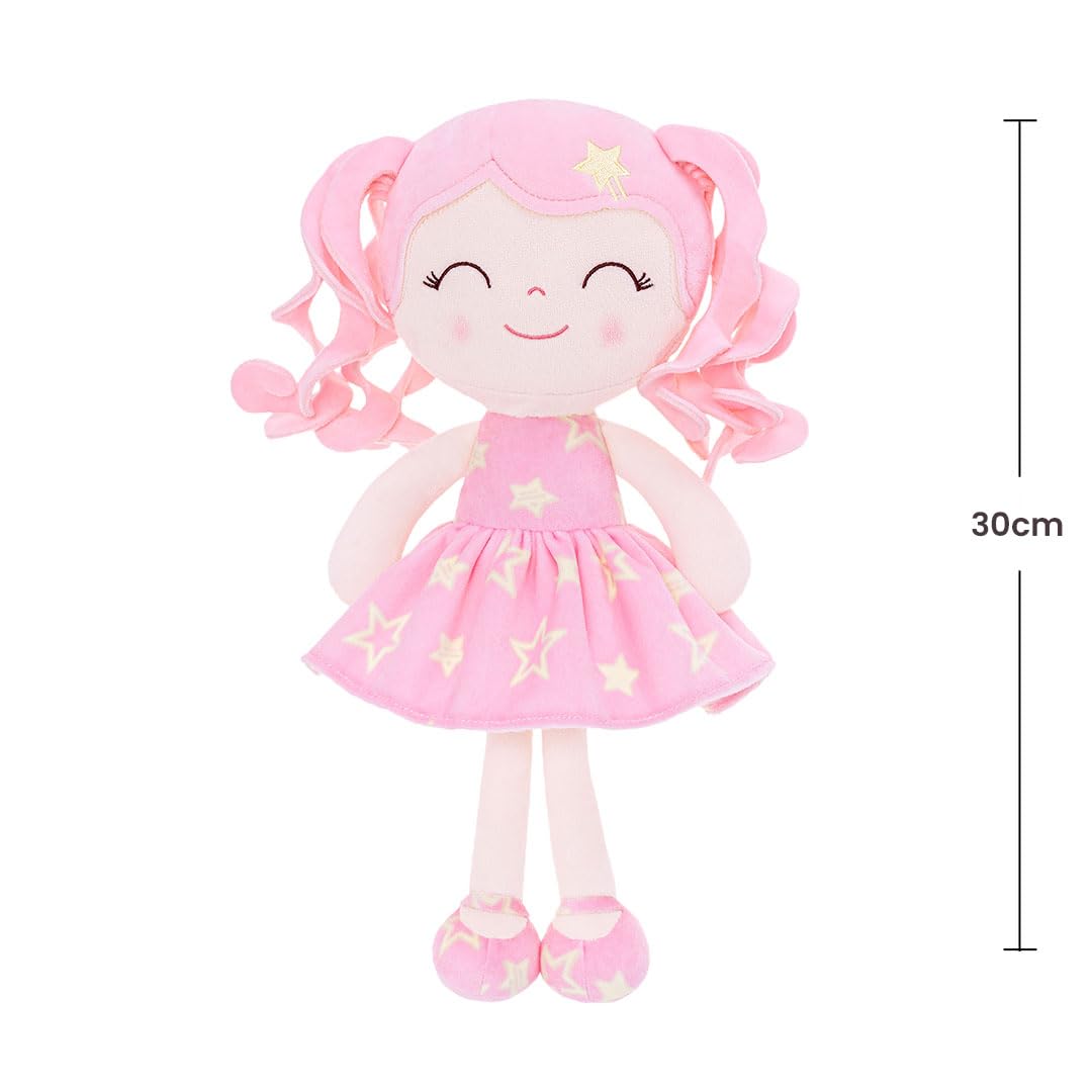 Gloveleya Baby Doll Girl Gift – Soft Plush Princess Doll with Pink Star Dress, Snuggly First Baby Doll for Girls, Stuffed Animal Plush Toy for Toddlers, Birthday Gift, Christmas Galaxy Series