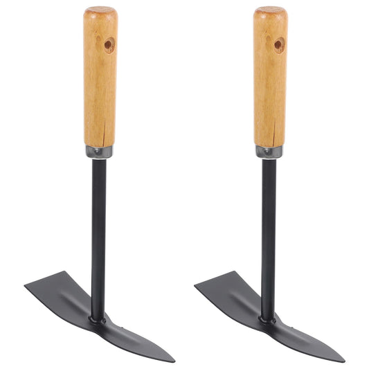 BEBEMOKO 2pcs Small Garden Shovel Hand Trowel for Gardening with Wooden Handle Portable Mini Shovel for Planting and Digging Soil in Garden and Flower Pots