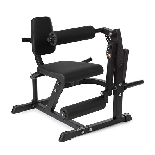Titan Fitness Plate-Loaded Adjustable Leg Extension and Curl Machine, Rated 300 LB, Lower Body Specialty Machine for Extension and Curls, Muscle Focus on Thigh, Quads and Hamstrings