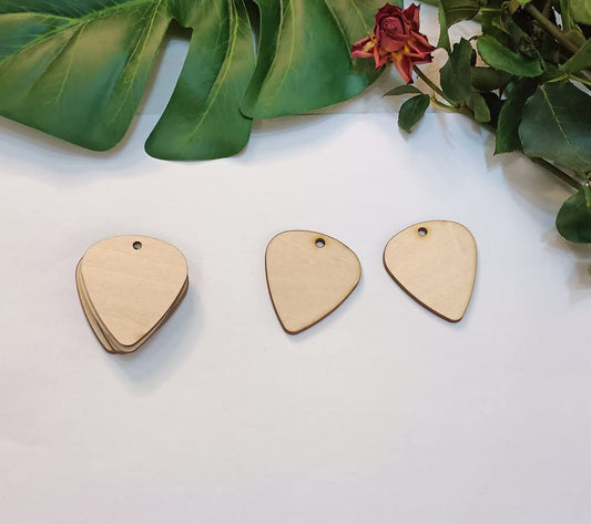 30pcs of Guitar Pick Shape Natural Wood Earrings Blanks,DIY Unfinished Laser Cut Natural Wood Earrings,Blank Wood Jewelry Accessories (1.5'')