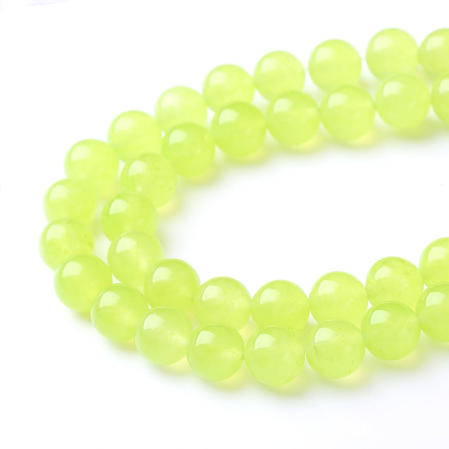 60PCS 6MM Natural Apple Green Chalcedony Stone Beads Round Loose Stone Beads for Jewelry Making DIY Energy Stone Healing Power Bracelet 15"