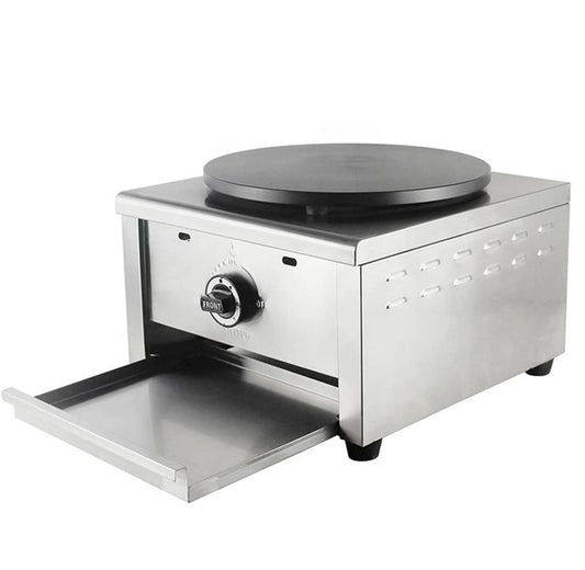 PreAsion 16''Commercial Gas Crepe Makers Machine LPG Gas Pancake Machine Griddle Maker Machine with Low Pressure Valve for Blintzes, Eggs, Tortilla