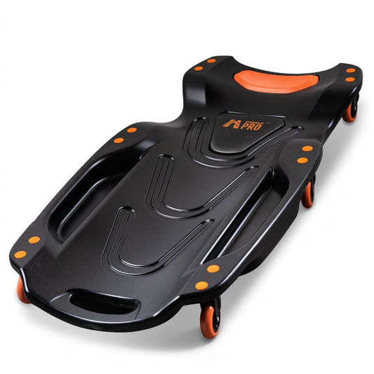 HYDRAULIC PRO 42" Mechanic Creeper with 6 Swivel Casters, Ergonomic Car Creeper with 2 Soft Pads, 350LBS Capacity Low-Profile Design & 2 Tool Trays for Automotive and Garage Repair
