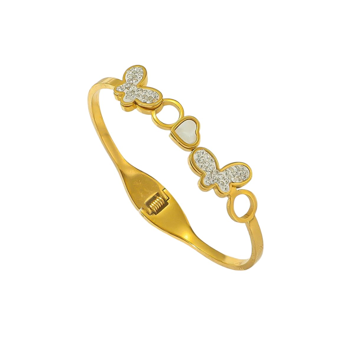 Vbvbip 18K Gold Plated 316L Stainless Steel Bracelet Collection - 12 Unique Designs + Matching Diamond-Accent Titanium Steel Petals Chain, Gift for Women