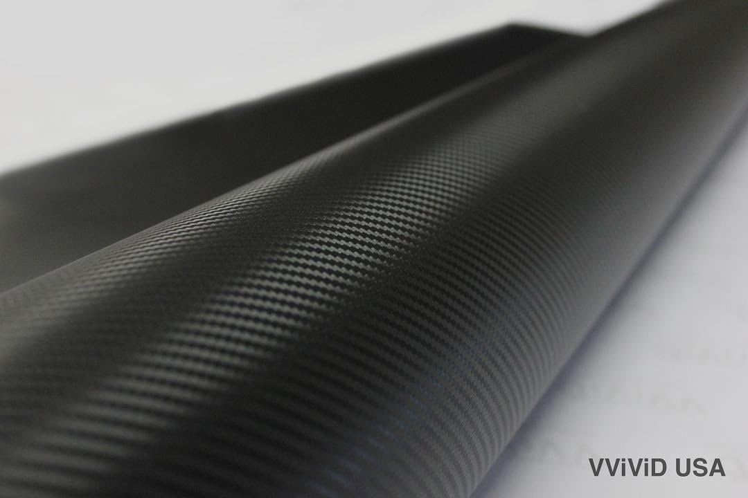 VViViD XPO Black Carbon Fiber Car Wrap Vinyl Roll Featuring Air Release Technology (75ft x 5ft)